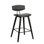 26 Gray Faux Leather Mid Century Modern Bar Stool