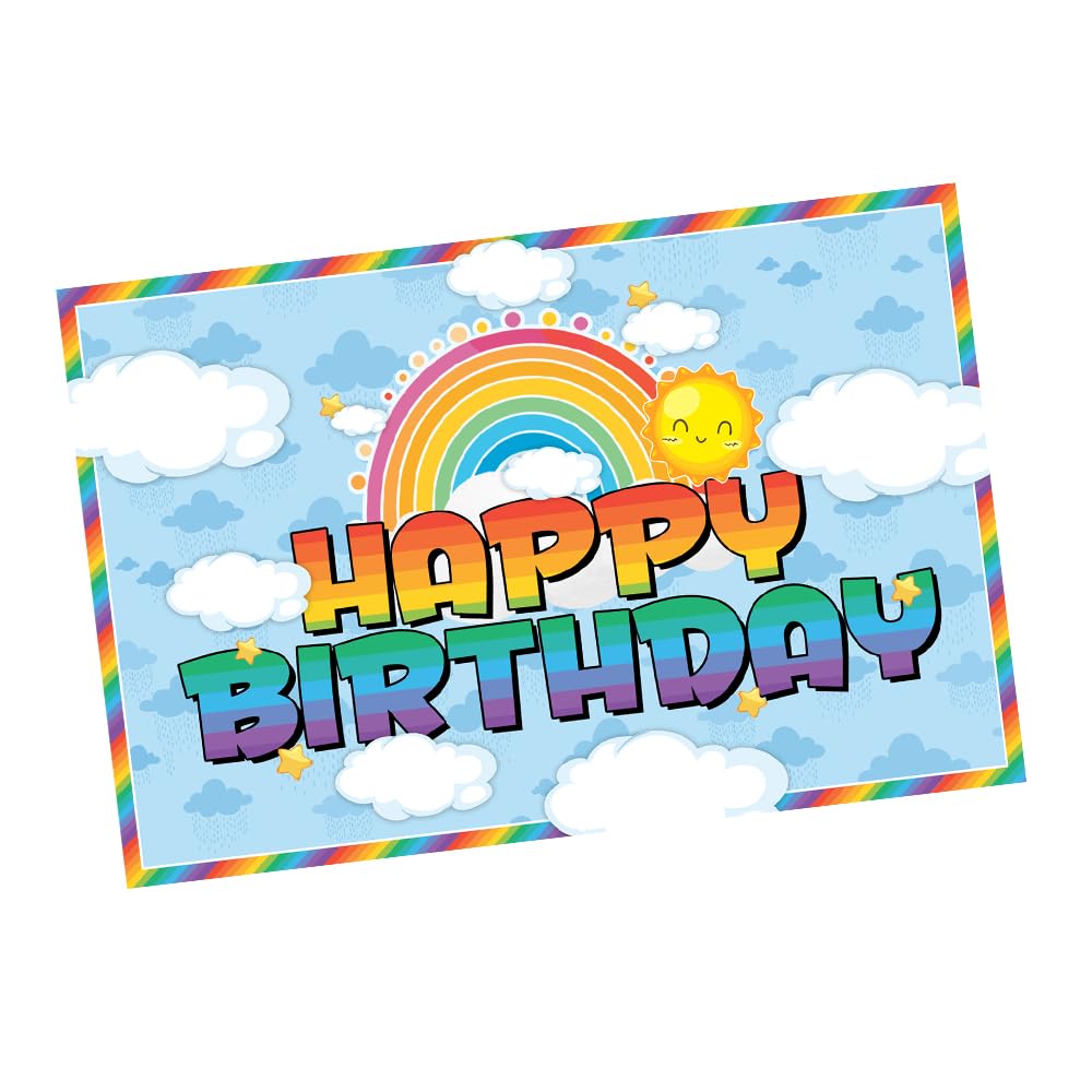 Suruchi Strokes Rainbow Theme Birthday Party Decoration Backdrop Fabric Background Banner for Kids 24x36 Inch