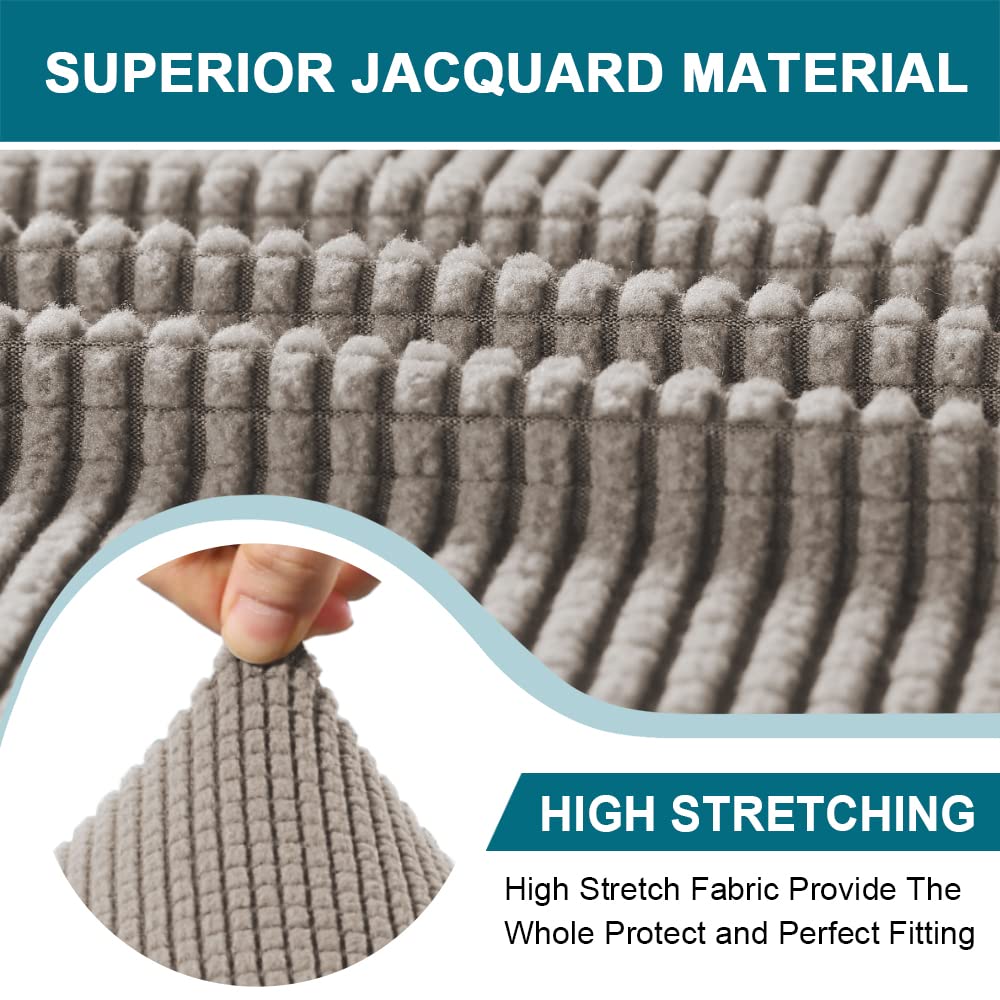 Turquoize 3 Piece T Cushion Loveseat Slipcovers Sofa Cover For 2 Cushion Couch Cover Washable Sofa Slip Cover Furniture Covers With 2 Individual T Cushion Seat Covers (2 Cushion Loveseat, Taupe)