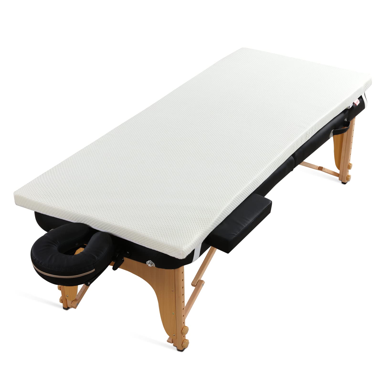 Hombys Memory Foam Massage Bed Mattress Topper With Removable Cover, Massage Table Mattress Topper With Elastic Bands, Non-Slip