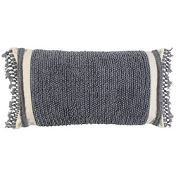 Rizzy Home 14" x 26" Poly Filled Pillow with Woven Cotton Cover-Gray