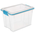 Sterilite 20 Qt Gasket Box, Stackable Storage Bin with Latching Lid and Tight Seal, Plastic Container to Organize Basement, Clea