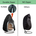 ?Upgraded?Patio Egg Chair Covers With Zipper, Wicker Egg Swing Chair Covers, Waterproof Heavy Duty Weather Resisatnt Outdoor Chair Cover, Windproof Hanging Chair Cover, 75' X 45', Black, 2 Pack