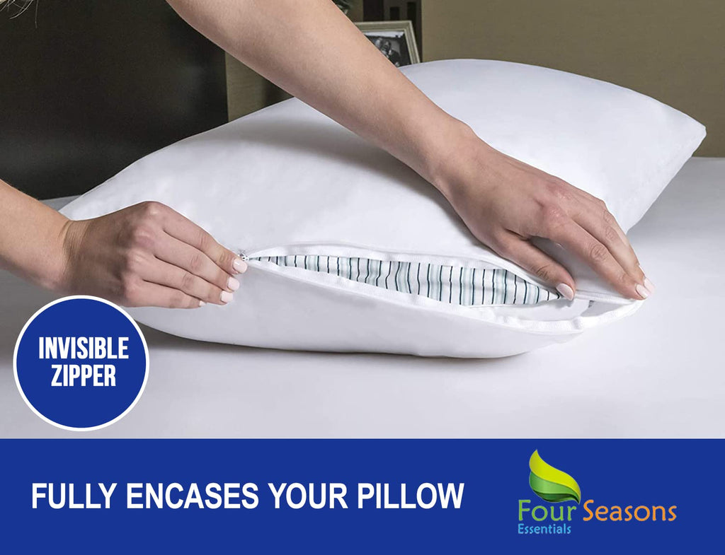 Travel Size Pillow Protectors (Set Of 2) - 13X16 Pillow Covers Waterproof Hypoallergenic Dust Proof Zippered Encasement