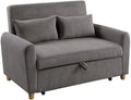 Justine 54W Brown Corduroy Convertible Sleeper Loveseat