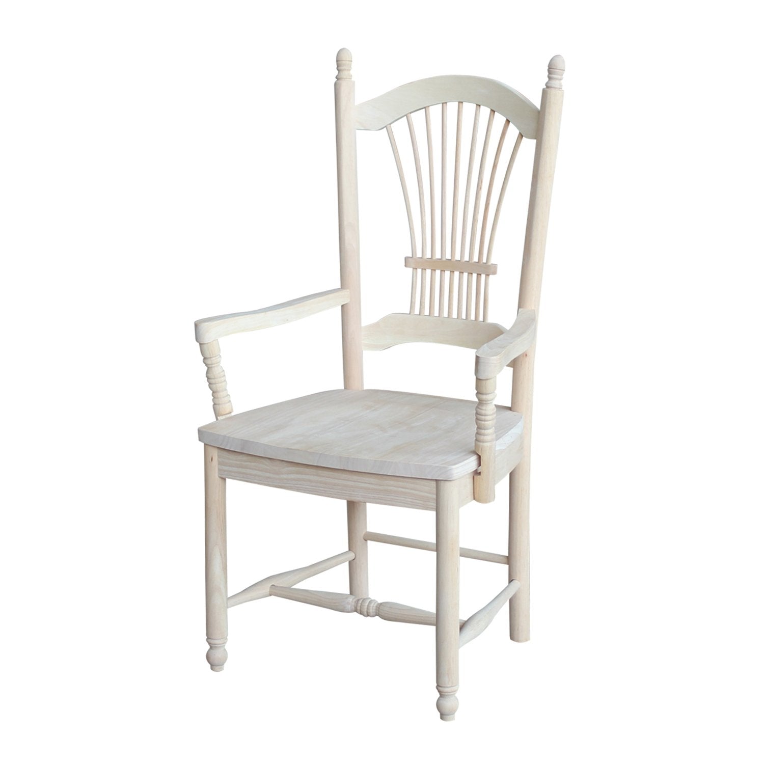 International Concepts Sheaf Back Arm Chair, Unfinished