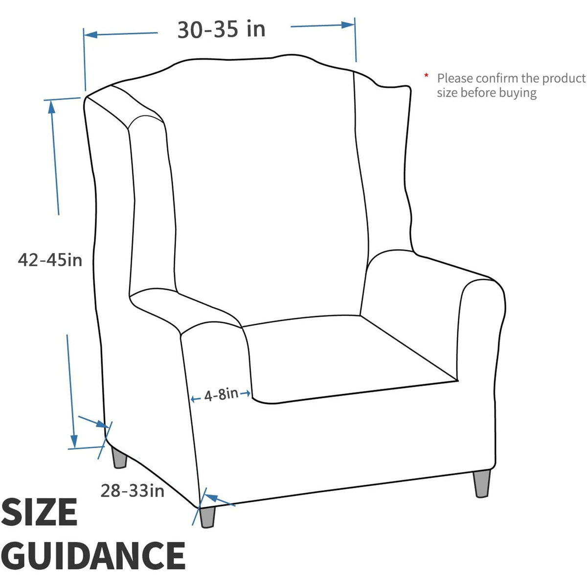 Maxijin Stretch Velvet Wingback Chair Slipcover 1-Piece Soft Stylish Plush Slipcovers For Wingback Chairs Thick Rich Velvet Wing