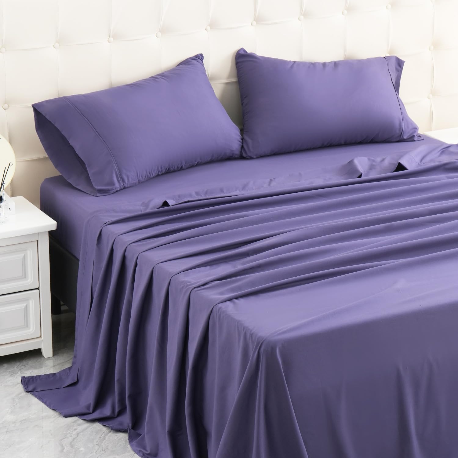 Micoral King Bed Sheets Set, Soft Breathable Bedding Sheet Set, Sheets Set With 16'' Deep Pocket Design (4 Pieces, King, Classic