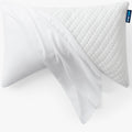 Sidney Sleep Mini Size Curved Pillow Covers - Full Length Zipper Closure - Premium Soft Brushed Microfiber (Travel Mini, White)