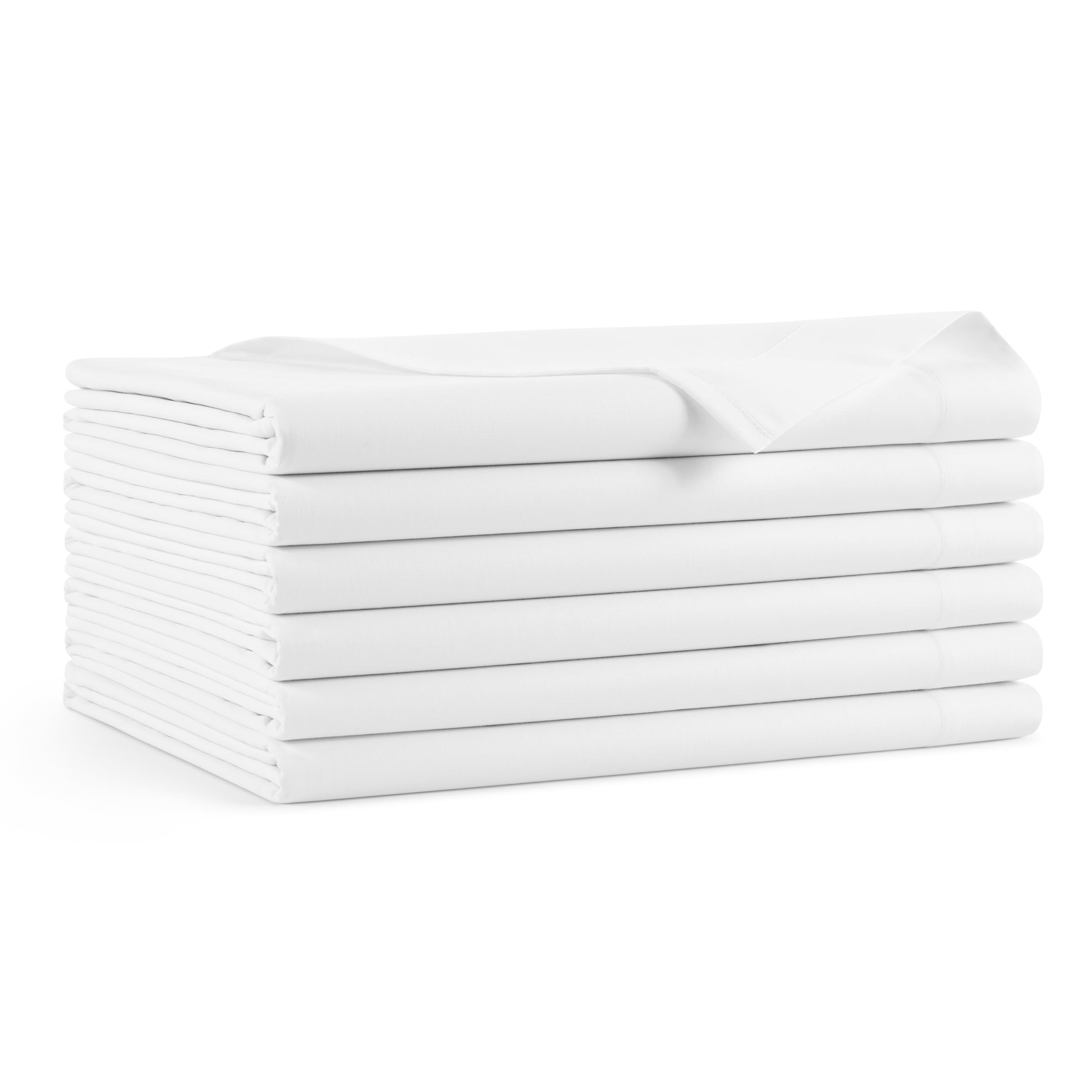 Arkwright Bulk Twin Flat Bed Sheets - Pack of 6 - Soft Hypoallergenic Cotton Blend Top Sheet Only, Hotel Collection Bedding for 
