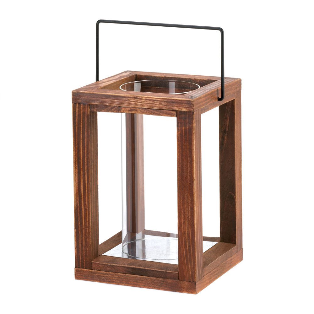 Zingz & Thingz Wooden Candle Lanterns, Decorative Light Home Decor, 9 Tall, Rustic Garden