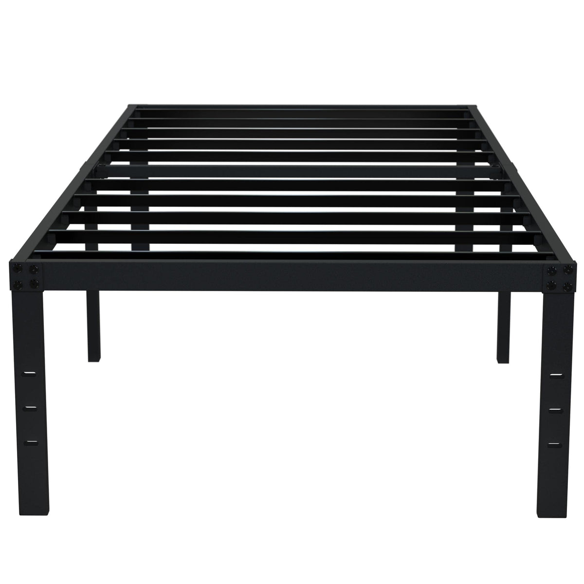 EMODA 18 Inch Twin Bed Frame No Box Spring Needed, Heavy Duty Tall Metal Twin Platform Bed Frames with Large Storage Space, Nois