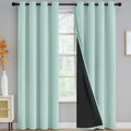 Yakamok 100% Blackout Curtains For Bedroom 96 Inch Length, Total Light Blocking Drapes With Black Backing, Thermal Insulated Sol