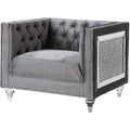 Acme HeiberoII Button Tufted Velvet Upholstery Chair in Gray