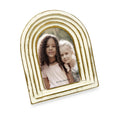 Isaac Jacobs 2x3 Vertical White with Gold Arc Resin Picture Frame with Gradient Design, Decorative Photo Frame, Tabletop & Wall 
