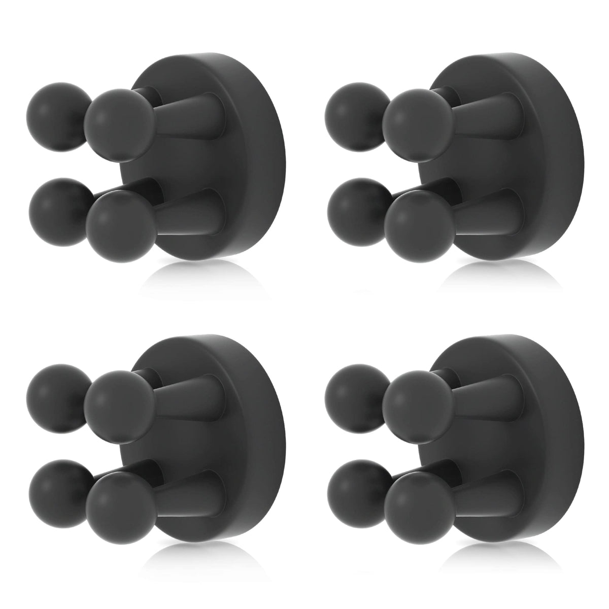 XoYoZo 4 pcs Silicone Toothbrush Holder Multi-Function Hook Waterproof self Adhesive Single Toothbrush Hook Plug Holder for Wall