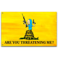 Are You Threatening Me Flag 3x5 Ft Funny Man Cave Wall Banner for Room Teen Girls Indoor Outdoor Party Bedroom and College Dorm 