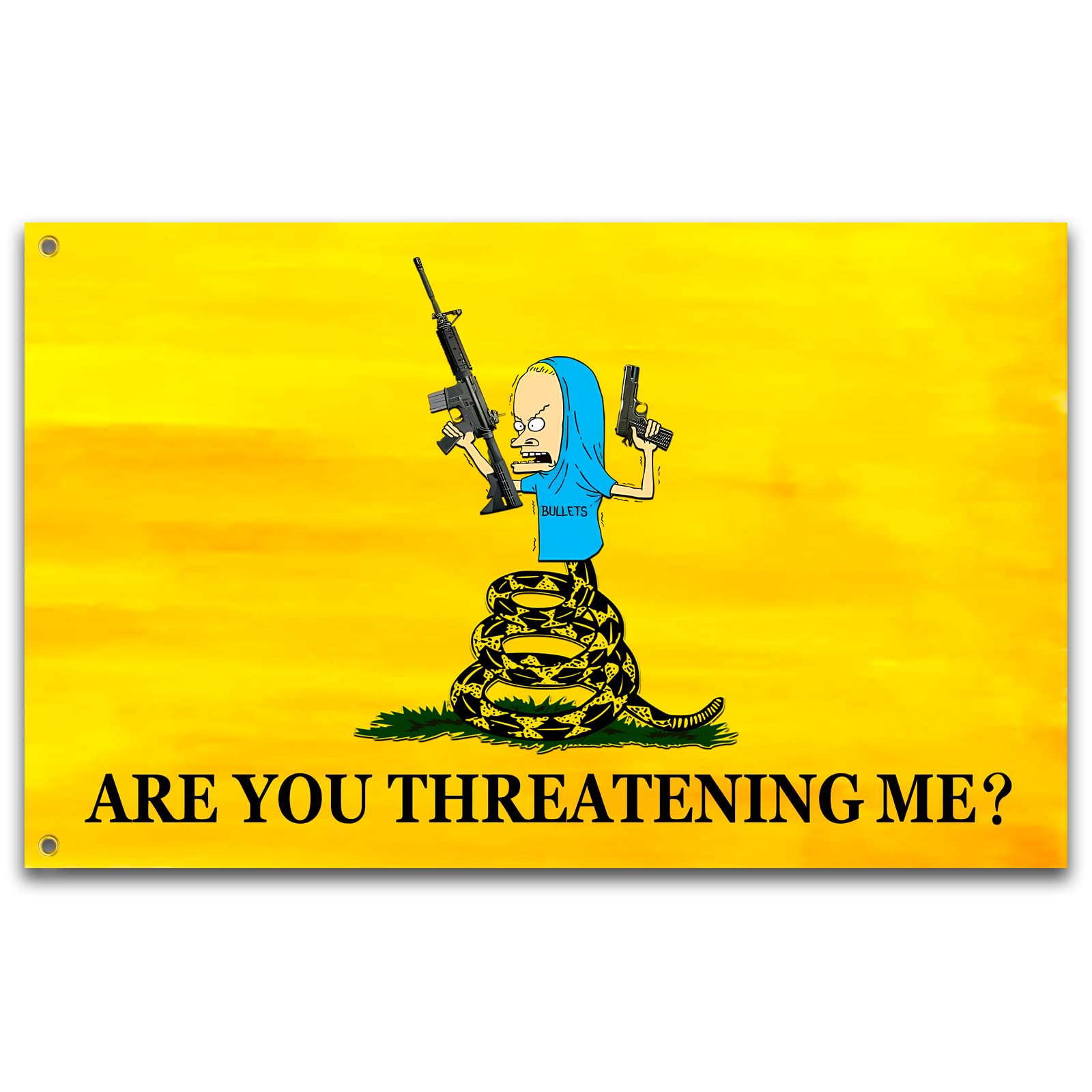 Are You Threatening Me Flag 3x5 Ft Funny Man Cave Wall Banner for Room Teen Girls Indoor Outdoor Party Bedroom and College Dorm 