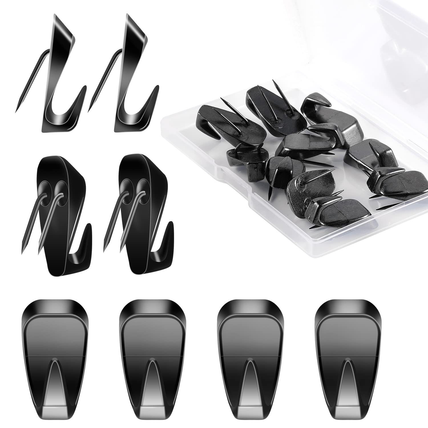 Luter 15Pcs Metal Cubicle Hooks, Fabric Wall Hooks Cubicle Hangers Push Pin Hangers Decorative Picture Hook For Hanging Picture