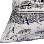 HomeRoots Cream 35' White Homer Spit Daylight Skyline Lumbar Decorative Pillow