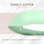 Elegant Comfort Silky And Luxurious 2-Piece Satin Pillowcase Set For Healthier Skin And Hair, Hidden Zipper Closure And Beautifully Packaged, Satin Pillowcase Set, Standard/Queen, Mint Green