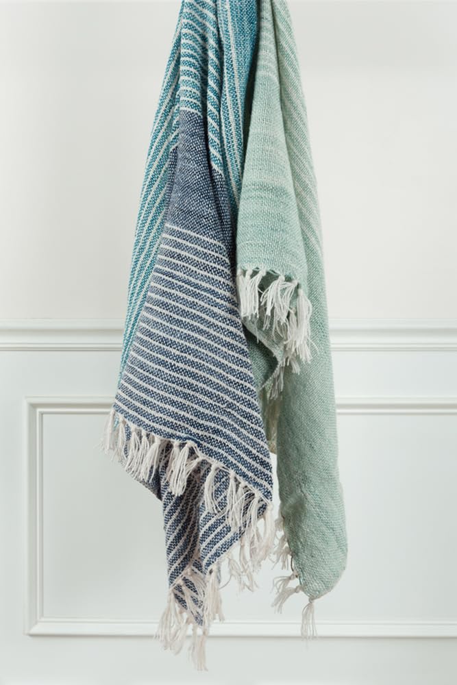 Rizzy Rugs Throw TH0741 Natural Rows Sea 50" x 60" Rectangle