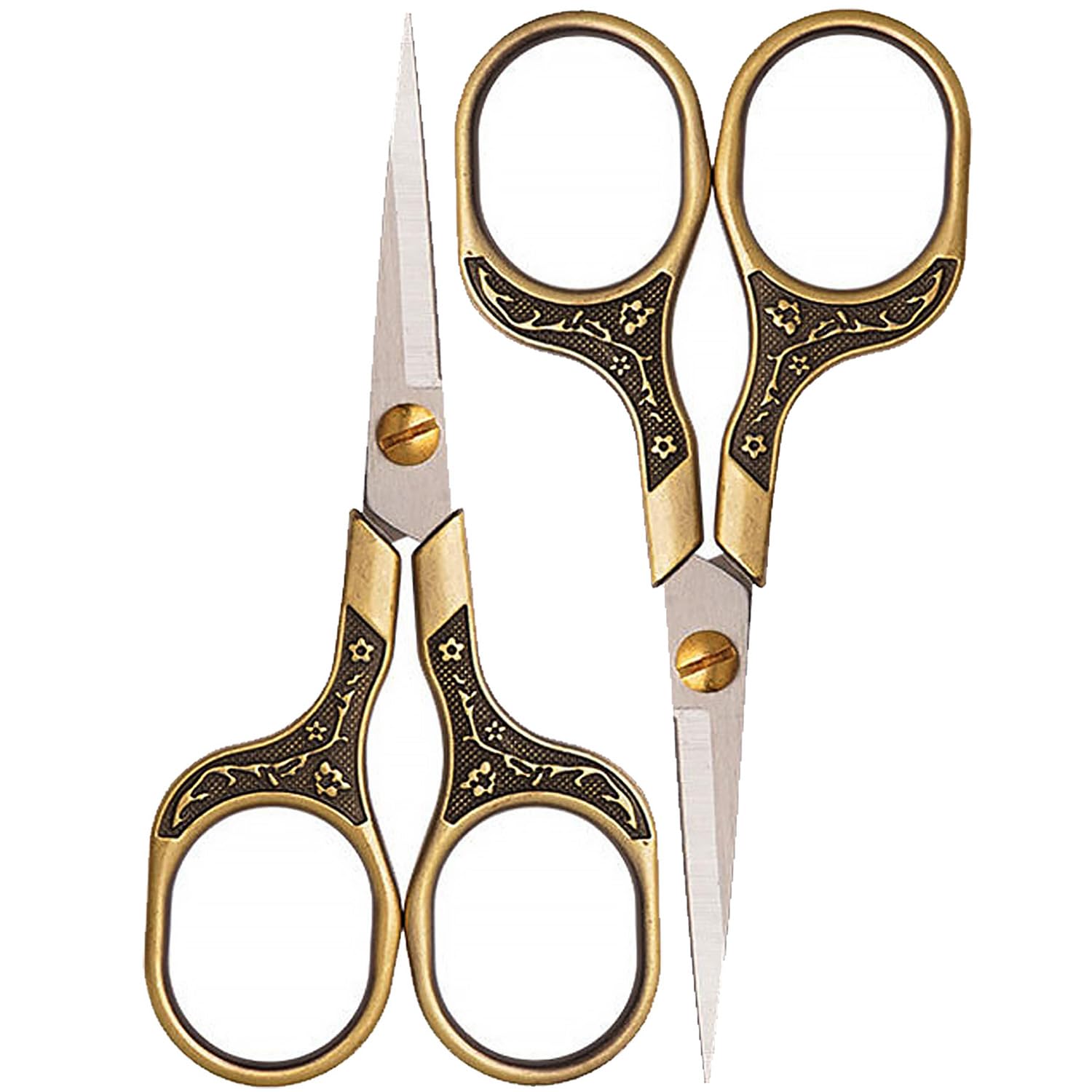 Mini Scissors Stainless Blade Metal Handle 2 Pack Office School Classroom Student Teacher Crafting Fabric Sewing Gift Wrapping A