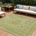 8 X 10 Fern Green And Sage Medallion Washable Indoor Outdoor Area Rug