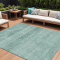 9 X 12 Aqua And Teal Blue Medallion Washable Indoor Outdoor Area Rug