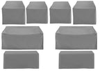 Crosley Furniture Patio Furniture Covers, Waterproof 8-Piece Cover Set for Outdoor Chairs, Loveseats, Tables, Gray