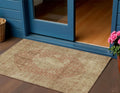 3 X 5 Rust And Beige Medallion Washable Indoor Outdoor Area Rug