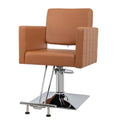 Bonnlo Salon Styling Chair for Hair Stylist Wide Seat, Hydraulic Barber Chair with Stainless Steel Footrest, Camel Hair Salon Ch