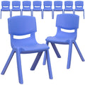 10 Pk. Blue Plastic Stackable School Chair with 12 Seat Height