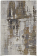 8' X 10' Gray And Brown Abstract Area Rug