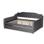 Baxton Studio Freda Daybed with Trundle, Full, Grey (164-10409-HiT)