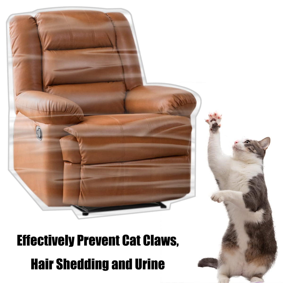 Imperius Clear Thick Heavy Duty Water Resistant Armchair/Recliner Cover,Waterproof Plastic Shield Covers For Armchair/Recliner