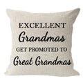 Andreannie Best Grandma Gifts Excellent Grandmas Get Promoted To Great Grandmas Cotton Linen Throw Pillow Case Cushion Cover Hom
