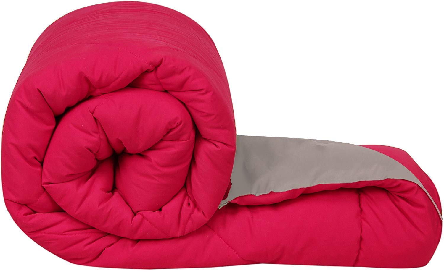 Onew Microfiber 220 Tc Reversible Comforter (Double Bed, PinkGrey)