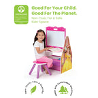 Delta Children Activity Center with Easel Desk, Stool and Toy Organizer, Disney Princess, Wood, Multi-Color