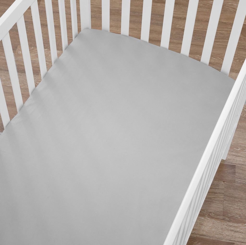 American Baby Company 3 Pack Fitted Crib Sheets 28' X 52', Soft Breathable Neutral 100% Cotton Jersey Sheet, Grey, For Boys An