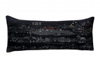 HomeRoots Grey 35' Black Los Gatos Nighttime Skyline Lumbar Decorative Pillow