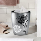 Popular Bath Erica Collection Grey Resin Trash Can, 9' X 6' X 9.5'