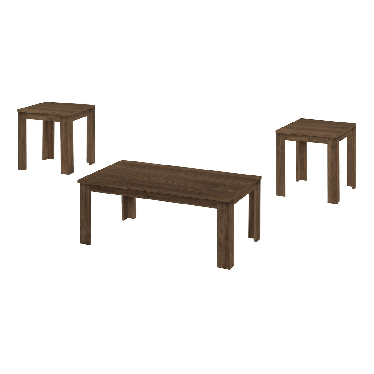 Monarch Specialties 7862P Table, 3Pcs Set, Coffee, End, Side, Accent, Living Room, Laminate, Walnut, Transitional Set3Pcs Dark,