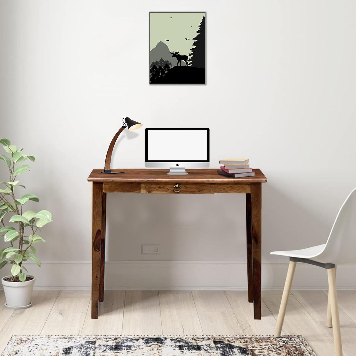 Decorworlds Sheesham Wood Study Writing Table With Drawer Storage For Home And Office Furniture | Students Desks | Work From Hom