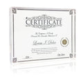 Isaac Jacobs 8.5    x 11    (Document) Super Thick [36MM Thickness] Clear Acrylic Magnetic Block Picture Frame, Double-Sided, Fr