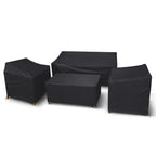 Startwo Patio Furniture Covers, 4 Piece Heavy Duty Waterproof Outdoor Furniture Cover Set For Rattan Wicker Couch Chairs,Windproof Buckle Strap,Black
