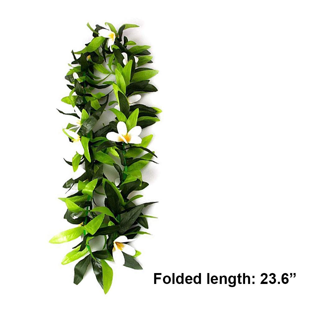 Hawaiian Leis Hawaii Luau Tropical Flower Leaf Leis Wreath Women Green Leaves Dance Garland Floral Necklace For Summer Beach Wed