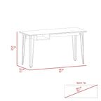 Tuhome Baxter 140 Desk, One Shelf, Four Legs -Mahogany