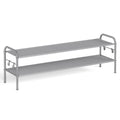 SONGMICS Shoe Rack, 2-Tier Shoe Organizer, Fabric Shoe Shelf Storage with 4 Hooks, Holds up to 12 Pairs of Shoes, Height-Adjusta