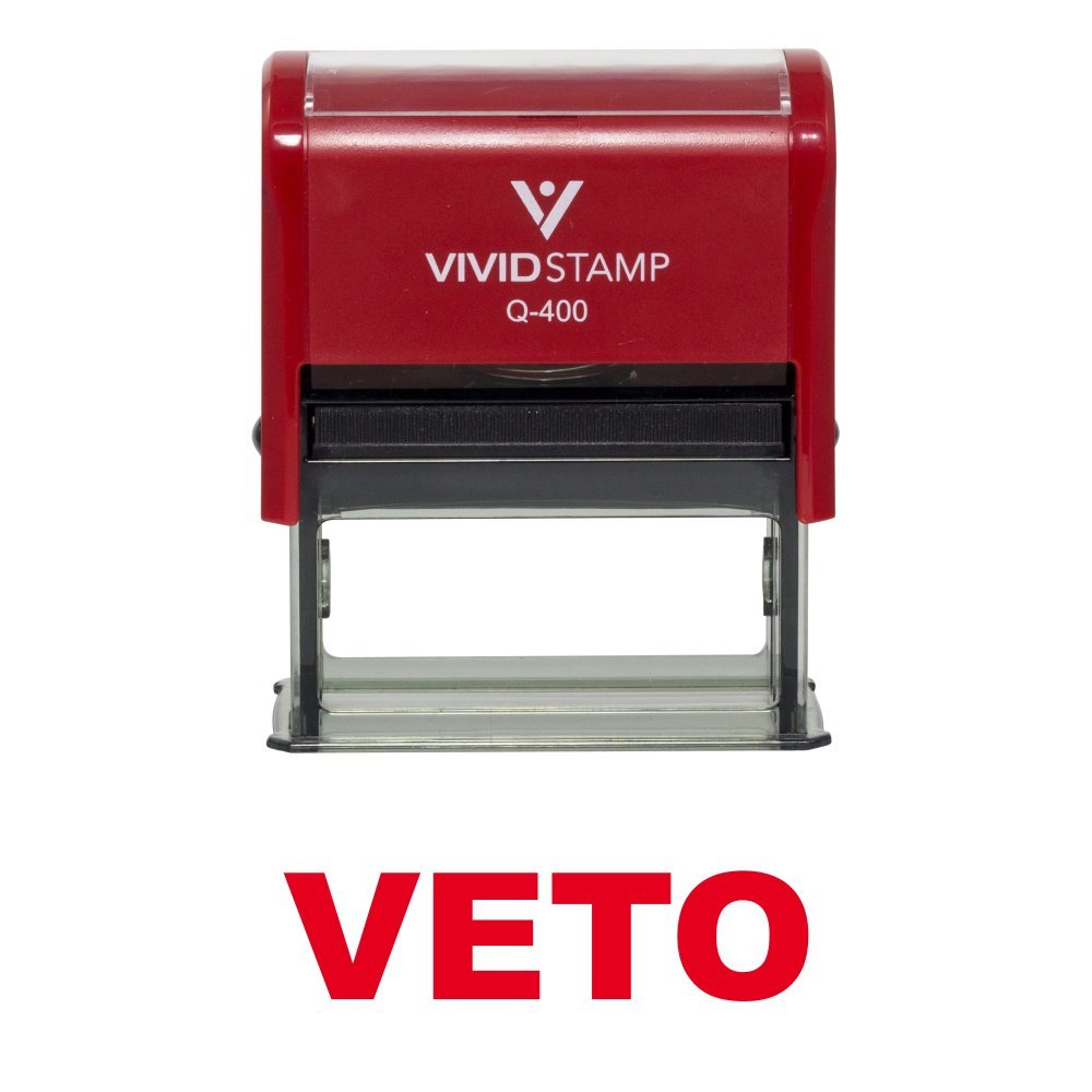 Veto Self Inking Rubber Stamp (Red Ink) - X-Large